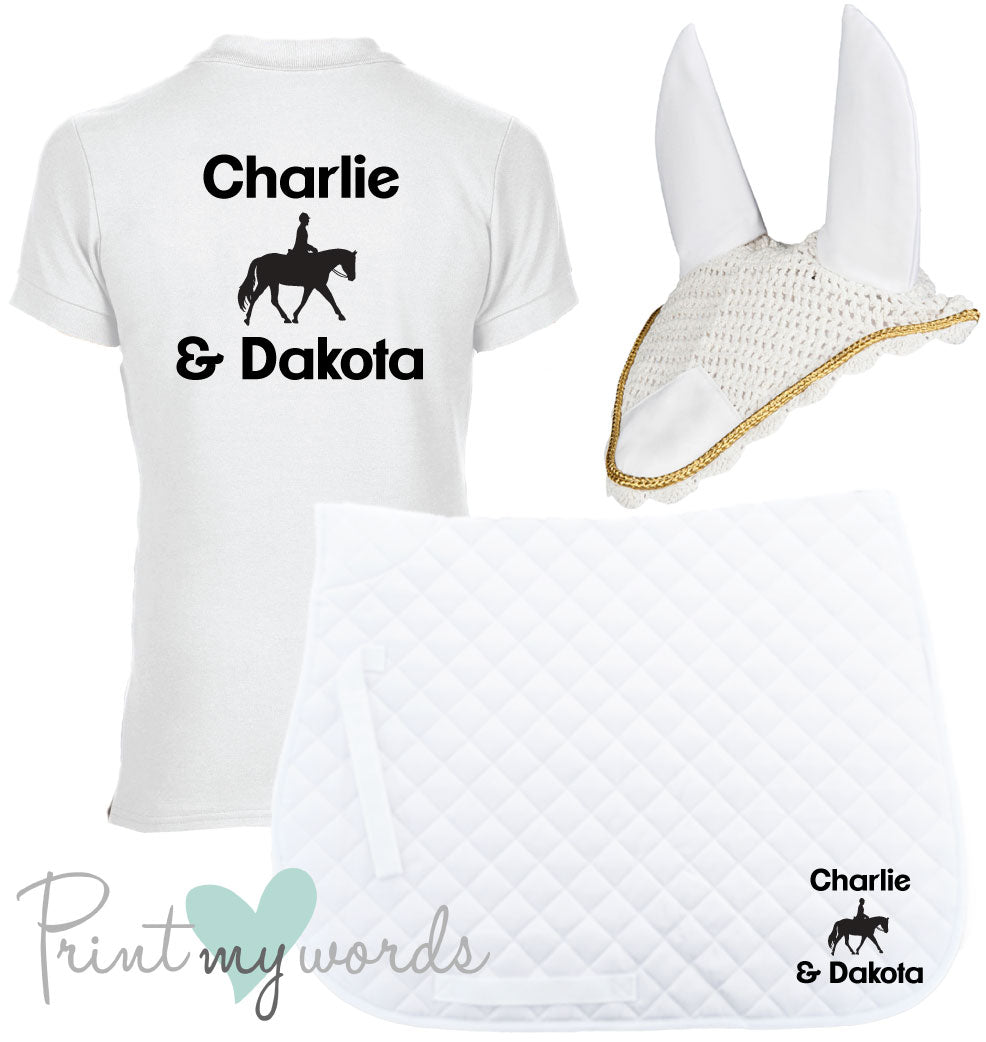 'Cora' Ladies Personalised Matching Equestrian Set - Dressage Design