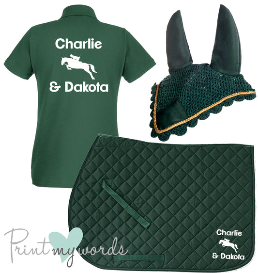 'Cora' Ladies Personalised Matching Equestrian Set - Jumping Design