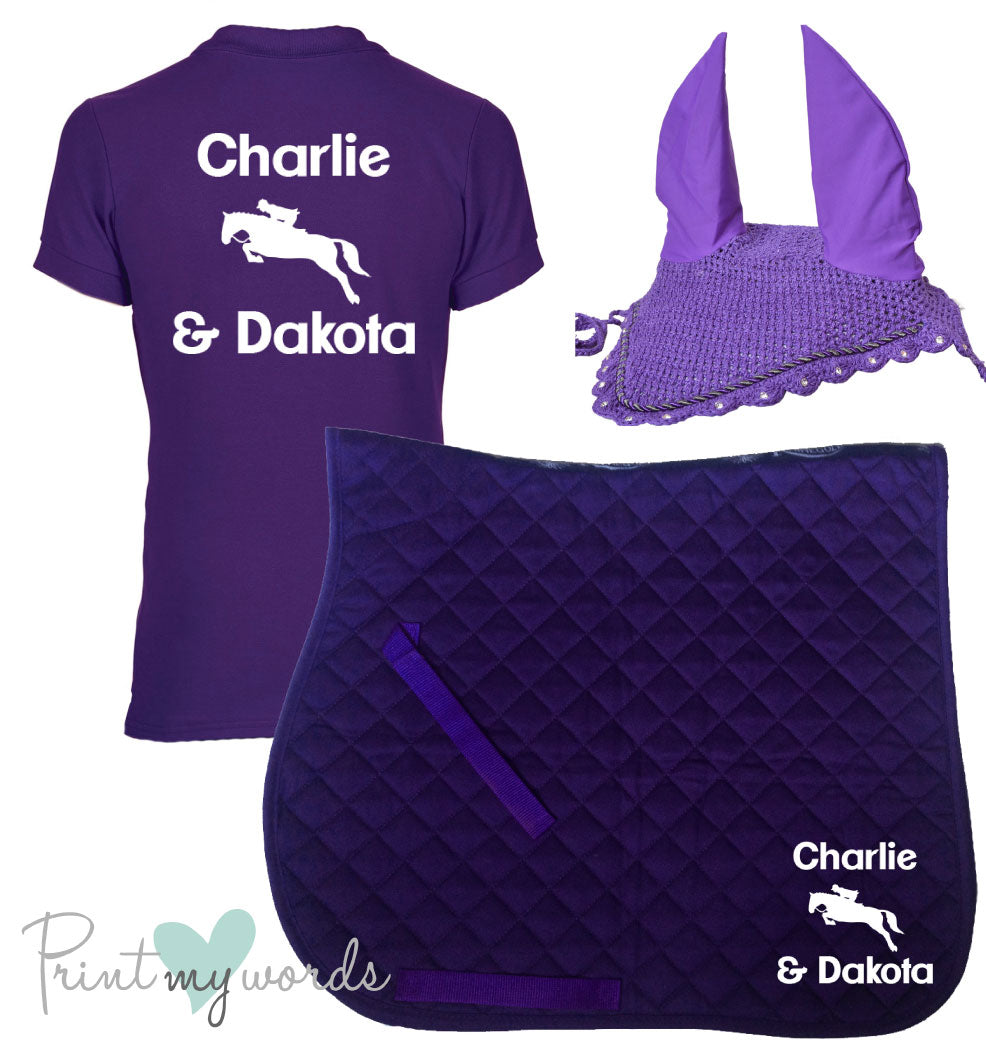'Cora' Ladies Personalised Matching Equestrian Set - Jumping Design