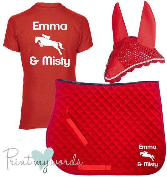 'Cora' Ladies Personalised Matching Equestrian Set - Jumping Design