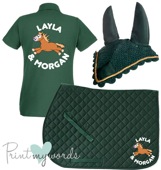 'Cora' Ladies Personalised Matching Equestrian Set - Plodders Design