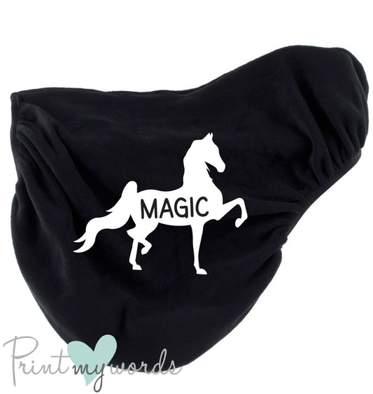 Personalised Fleece Saddle Cover - Saddlebred Design
