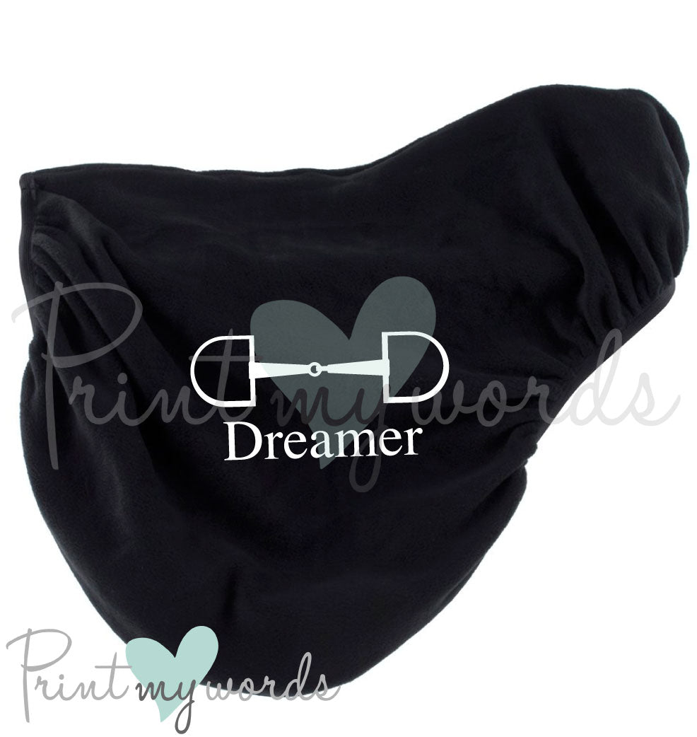 Personalised Fleece Saddle Cover - Snaffle Bit Design