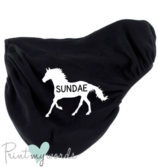 Personalised Fleece Saddle Cover - Thoroughbred Design