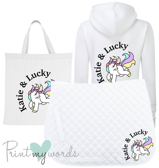 'Dolly' Ladies Personalised Matching Equestrian Set - Unicorn Design