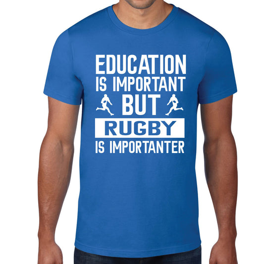 Men's Education is Important Rugby T-Shirt
