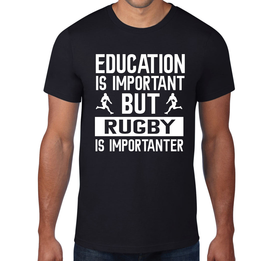 Men's Education is Important Rugby T-Shirt
