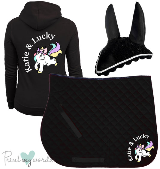 'Freya' Ladies Personalised Matching Equestrian Set - Unicorn Design