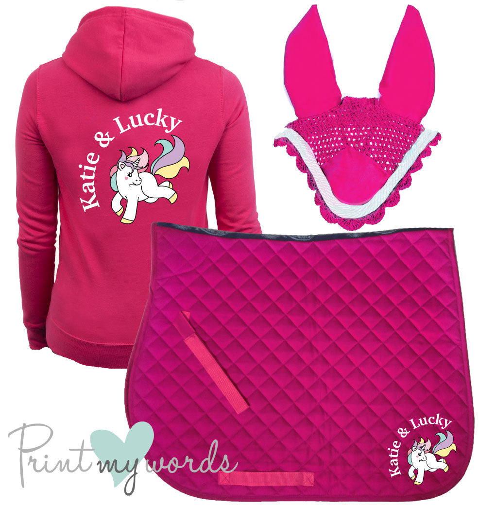 'Freya' Children's Personalised Matching Equestrian Set - Unicorn Design