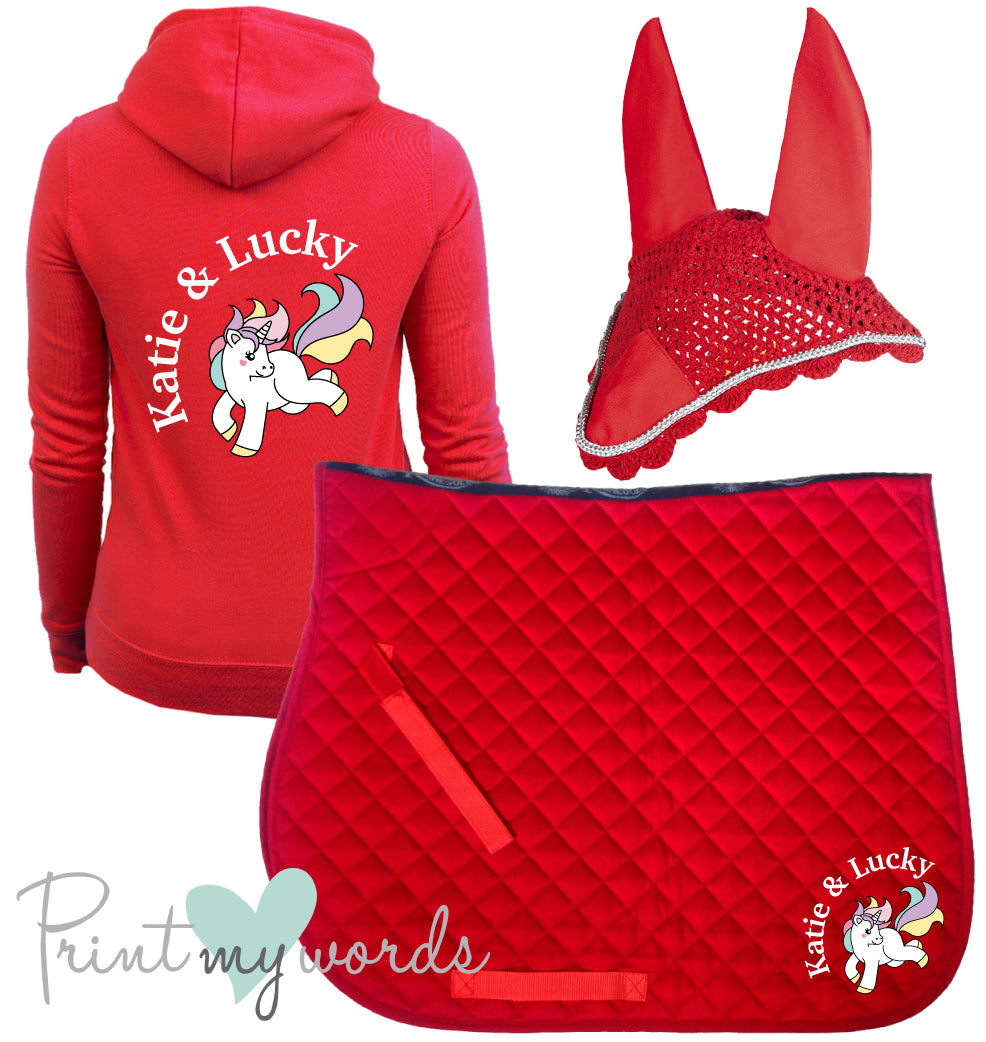 'Freya' Children's Personalised Matching Equestrian Set - Unicorn Design