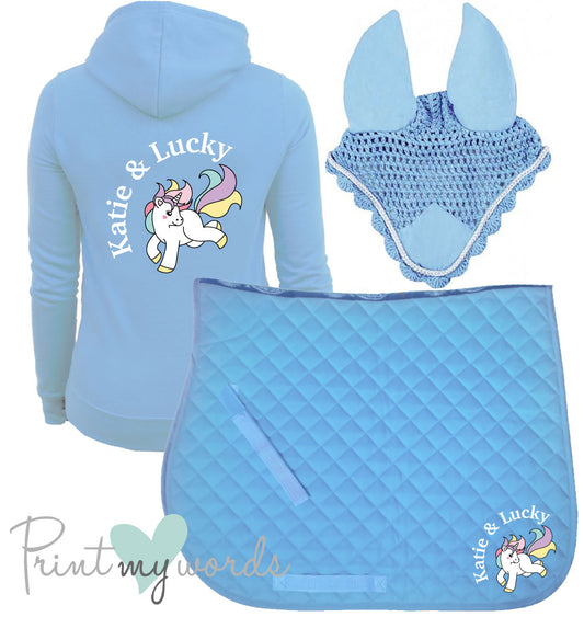 'Freya' Children's Personalised Matching Equestrian Set - Unicorn Design