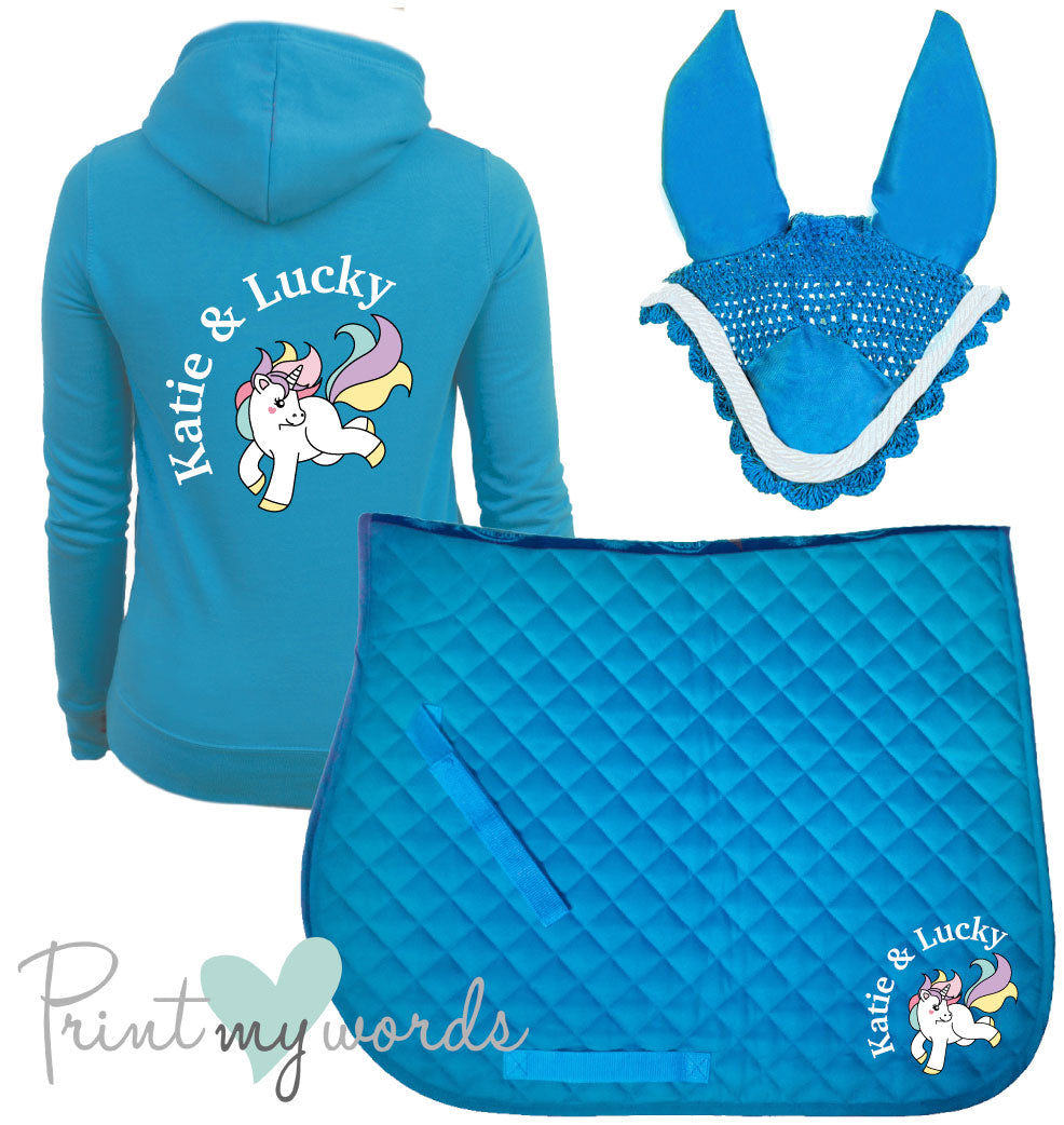 'Freya' Children's Personalised Matching Equestrian Set - Unicorn Design