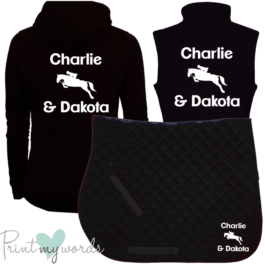 'Ginny' Ladies Personalised Matching Equestrian Set - Jumping Design