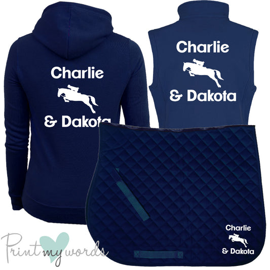 'Ginny' Ladies Personalised Matching Equestrian Set - Jumping Design