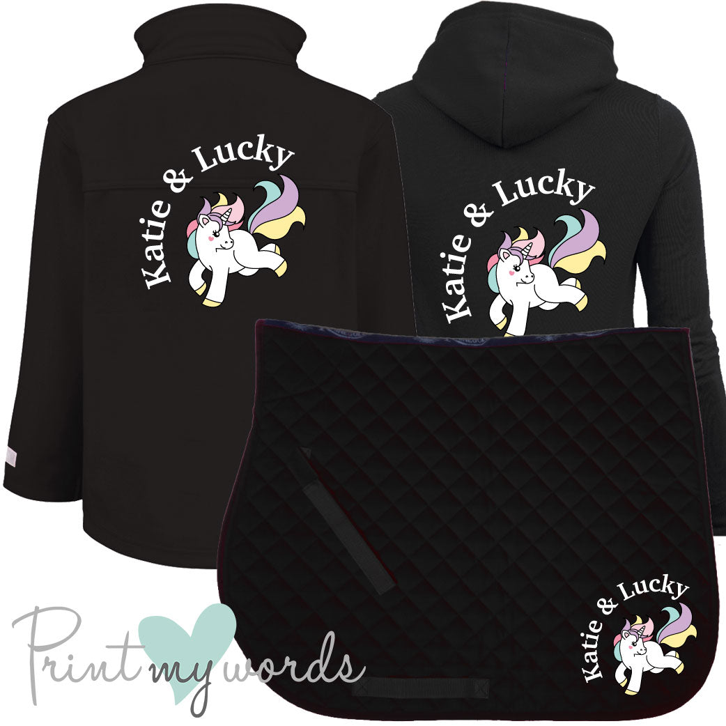 'Ginny' Children's Personalised Matching Equestrian Set - Unicorn Design