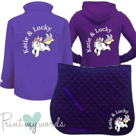'Ginny' Children's Personalised Matching Equestrian Set - Unicorn Design
