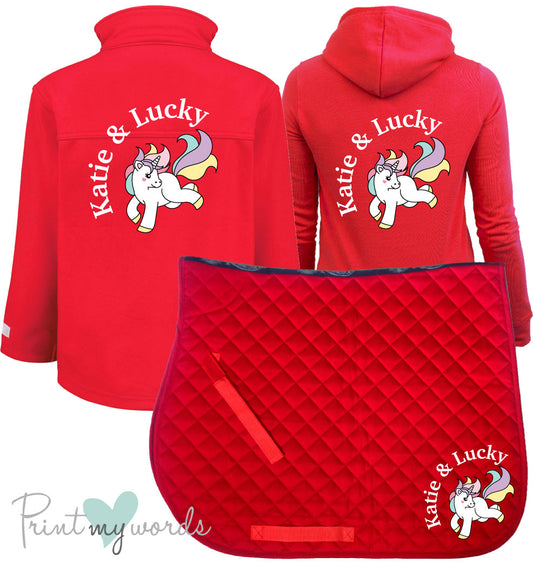 'Ginny' Children's Personalised Matching Equestrian Set - Unicorn Design