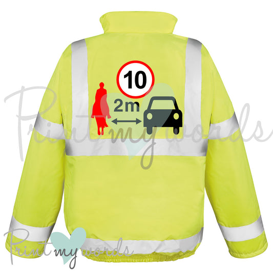 High Visibility Hi Vis Equestrian Reflective Waterproof Jacket Body Warmer GIVE SPACE
