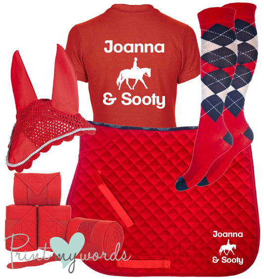 'Ivy' Children's Personalised Matching Equestrian Set - Dressage Design