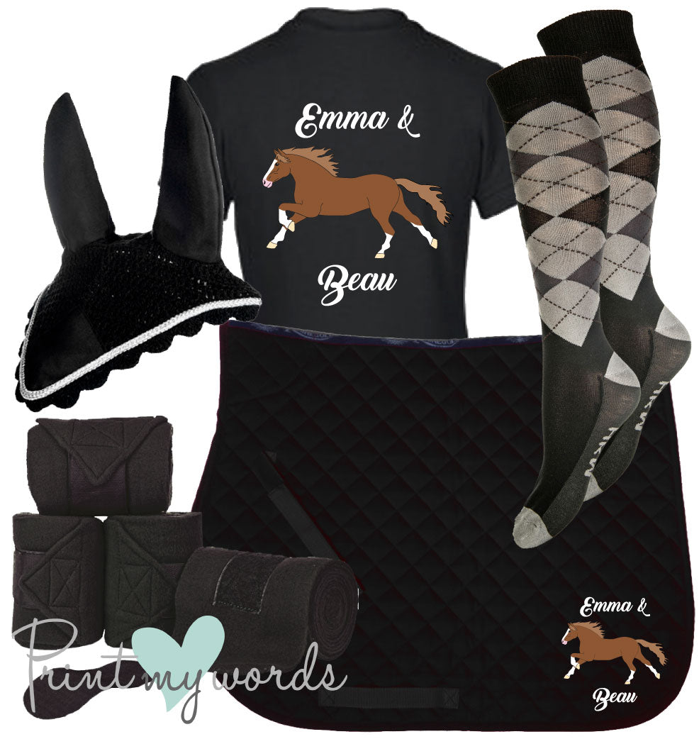 'Ivy' Ladies Personalised Matching Equestrian Set - Elegant Design