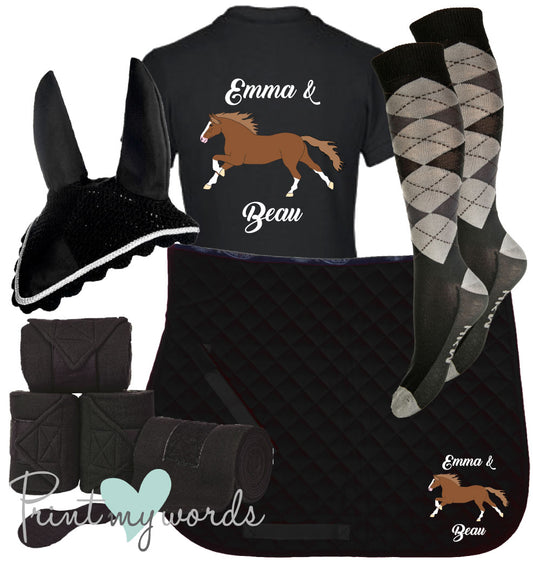 'Ivy' Children's Personalised Matching Equestrian Set - Elegant Design