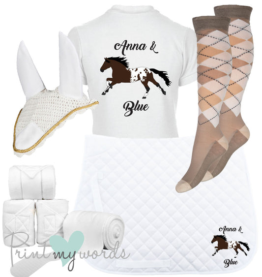 'Ivy' Children's Personalised Matching Equestrian Set - Elegant Design
