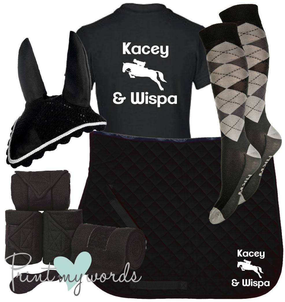 'Ivy' Children's Personalised Matching Equestrian Set - Jumping Design