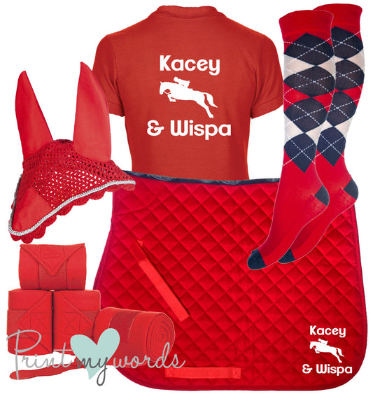 'Ivy' Children's Personalised Matching Equestrian Set - Jumping Design