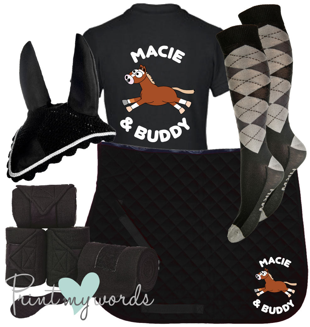 'Ivy' Ladies Personalised Matching Equestrian Set - Plodders Design