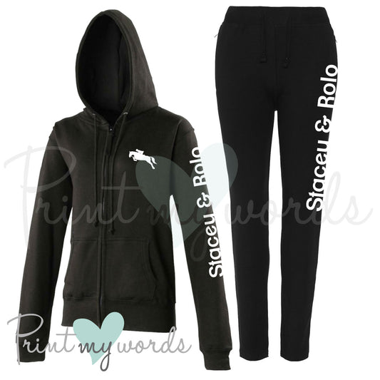 Ladies Personalised Equestrian Tracksuit - Jumping Design
