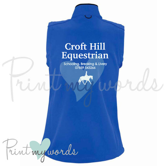 Ladies Personalised Equestrian Luxe Softshell Gilet Bodywarmer - Business Template