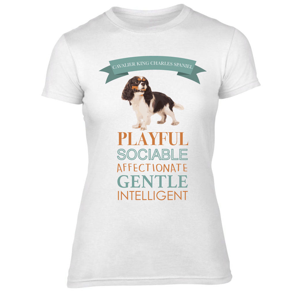 Ladies Cavalier King Charles Spaniel Dog Breed T-Shirt