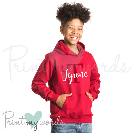 Children's Personalised Custom Hoodie - Name & Letter Design