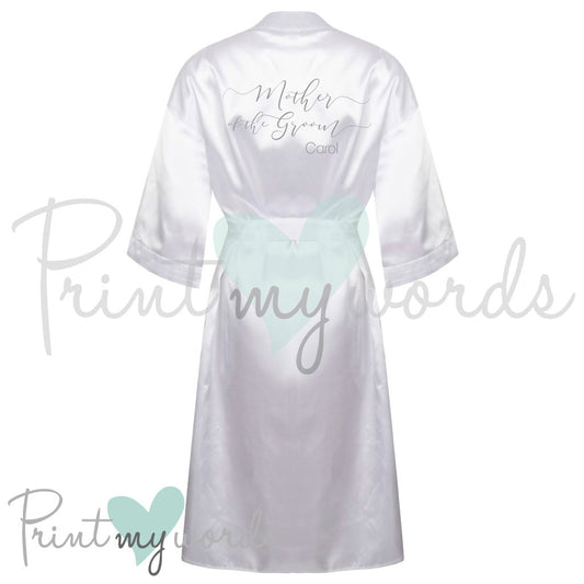 Personalised Satin Wedding Bridal Robe Dressing Gown - Mother Of The Groom