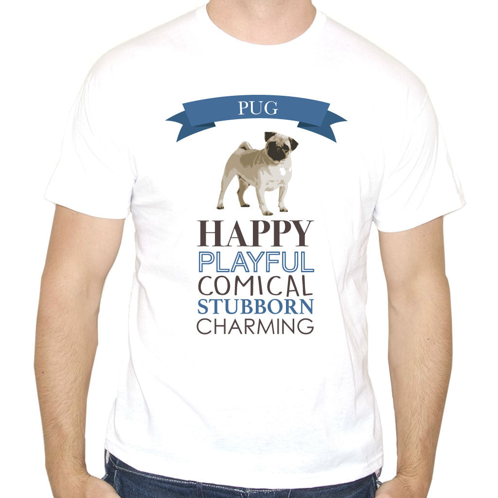 Men's Pug Dog Breed T-Shirt – Print My Words - Main Image