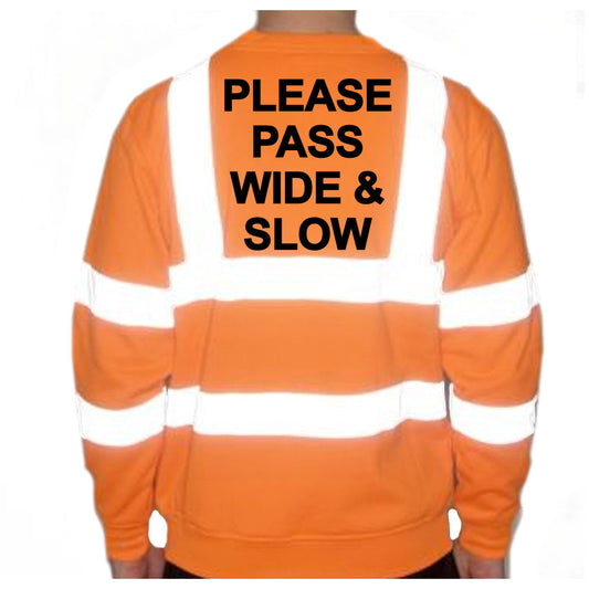 Unisex Hi-Vis Reflective Jumper/Sweatshirt - PLEASE PASS WIDE & SLOW