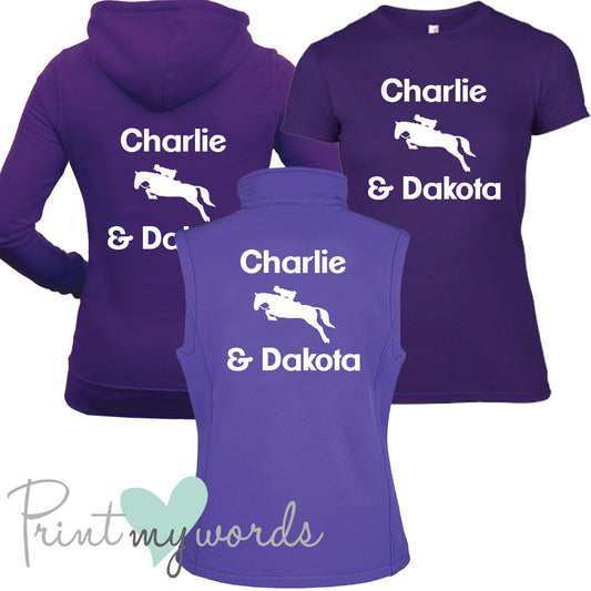 'Erin' Ladies Personalised Matching Equestrian Set - Jumping Design