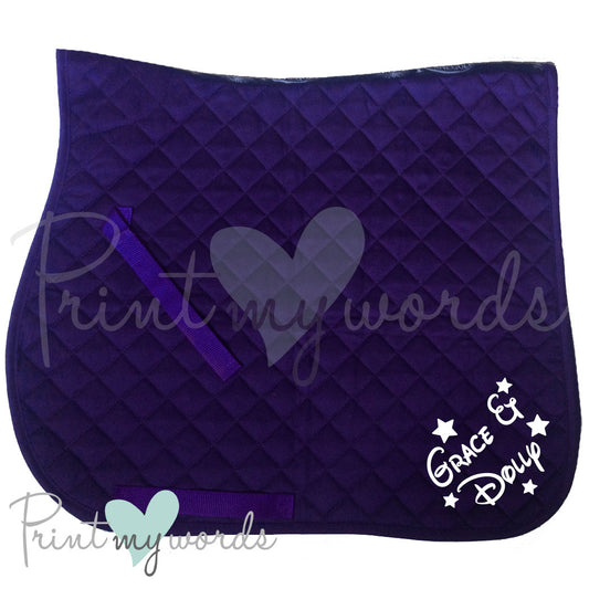 Personalised Equestrian Saddlecloth Saddle Pad - Magical Design