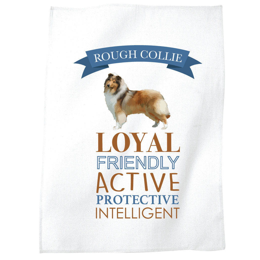 Rough Collie Dog Tea Towel