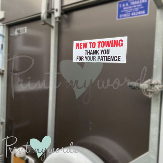 Horse Box Trailer Sticker Decal- New To Towing