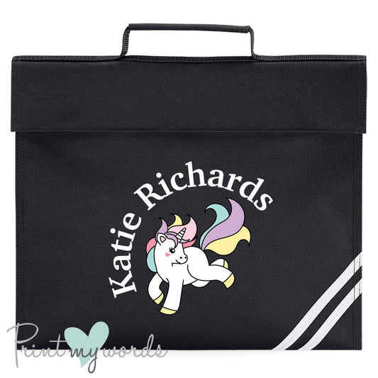 Children's Personalised Unicorn School Book Bag