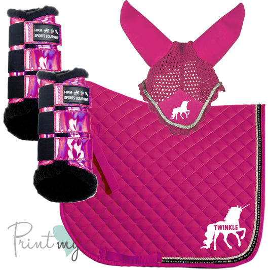 Metallic and Diamante Personalised Unicorn Set