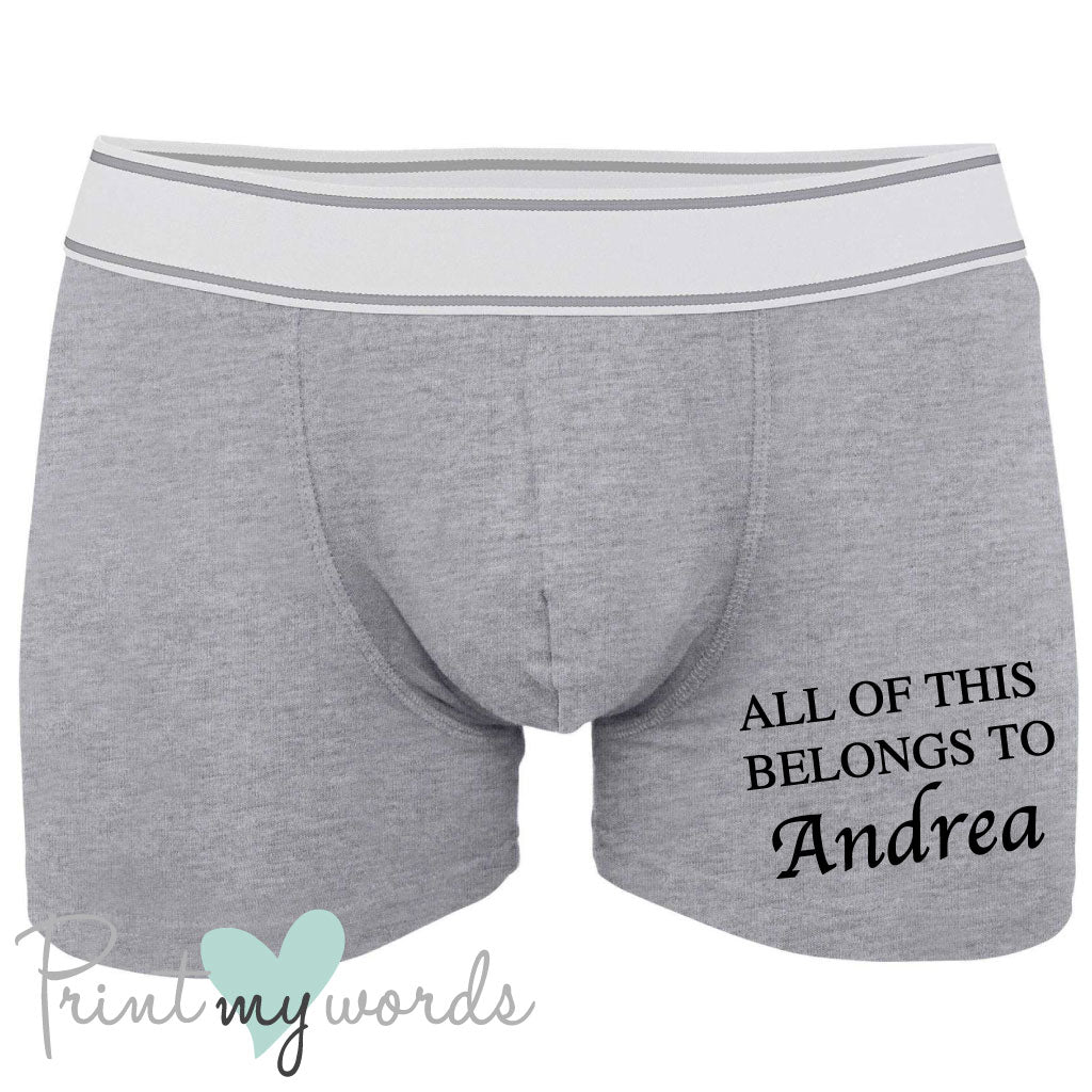 Men's Personalised Belongs To Boxer Shorts