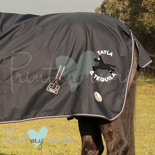 Personalised Lightweight Turnout Rug - Plodders Design
