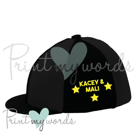 Personalised XC Cross Country Equestrian Hat Silk Cover - Bold Design