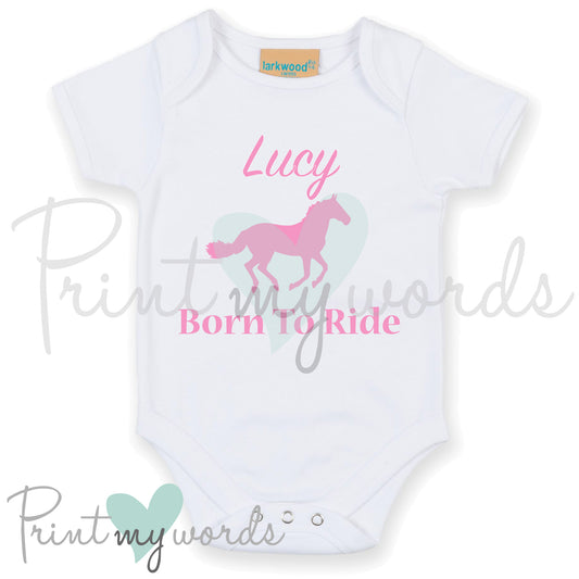 Personalised Born To Ride Baby Vest Bodysuit Onesie