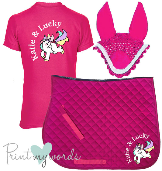 'Cora' Ladies Personalised Matching Equestrian Set - Unicorn Design