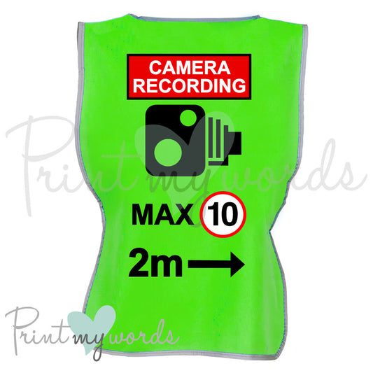 High Visibility Hi Vis Equestrian Reflective Vest Tabard Waistcoat CAMERA RECORDING, MAX 10, 2M