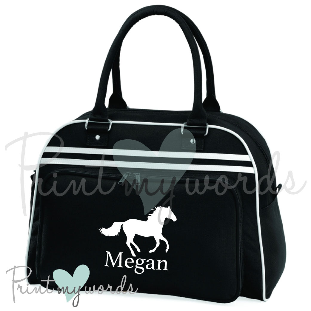 Personalised Equestrian Retro Bowling Bag - Canter Design