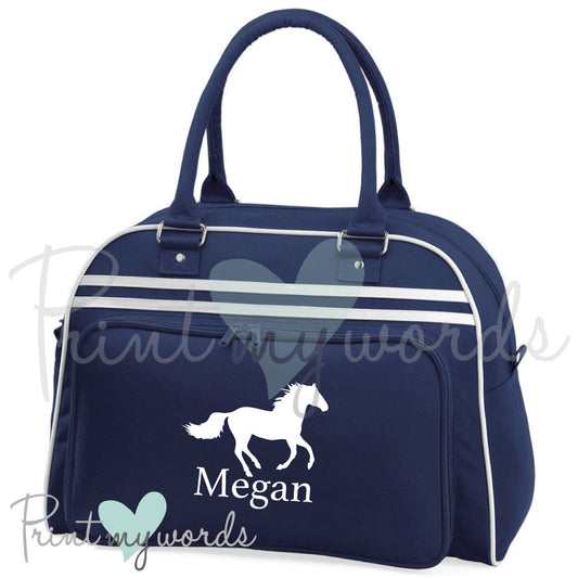 Personalised Equestrian Retro Bowling Bag - Canter Design
